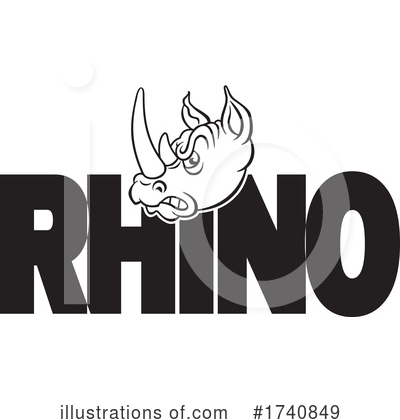 Royalty-Free (RF) Rhino Clipart Illustration by Johnny Sajem - Stock Sample #1740849