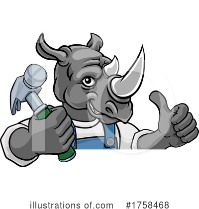 Royalty-Free (RF) Rhino Clipart Illustration by AtStockIllustration - Stock Sample #1758468