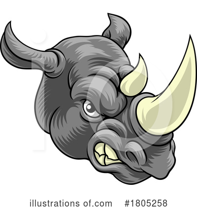 Royalty-Free (RF) Rhino Clipart Illustration by AtStockIllustration - Stock Sample #1805258