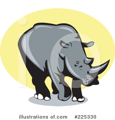 Royalty-Free (RF) Rhino Clipart Illustration by patrimonio - Stock Sample #225330