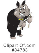 Rhino Clipart #34783 by Dennis Holmes Designs