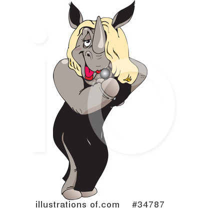 Royalty-Free (RF) Rhino Clipart Illustration by Dennis Holmes Designs - Stock Sample #34787
