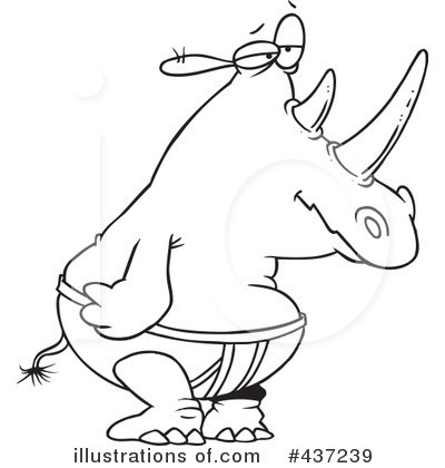 Royalty-Free (RF) Rhino Clipart Illustration by toonaday - Stock Sample #437239