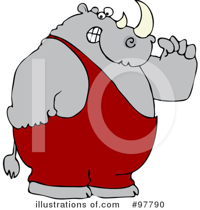 Royalty-Free (RF) Rhino Clipart Illustration by djart - Stock Sample #97790