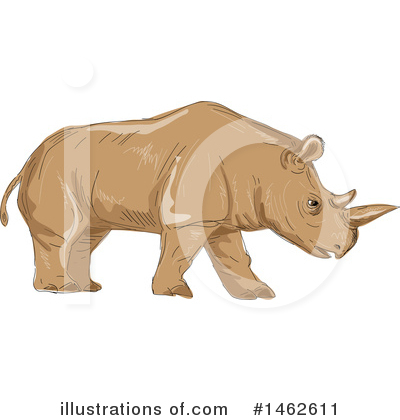 Royalty-Free (RF) Rhinoceros Clipart Illustration by patrimonio - Stock Sample #1462611