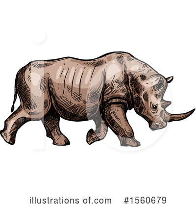 Royalty-Free (RF) Rhinoceros Clipart Illustration by Vector Tradition SM - Stock Sample #1560679