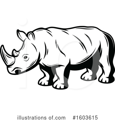 Royalty-Free (RF) Rhinoceros Clipart Illustration by Vector Tradition SM - Stock Sample #1603615