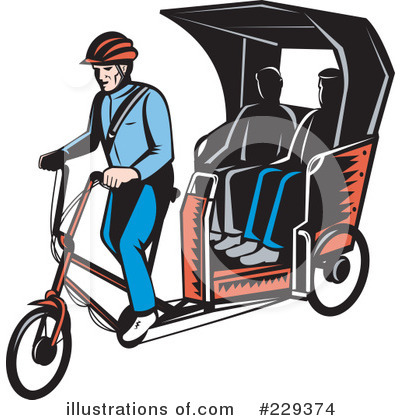 Royalty-Free (RF) Rickshaw Clipart Illustration by patrimonio - Stock Sample #229374