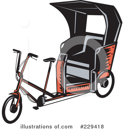 Royalty-Free (RF) Rickshaw Clipart Illustration by patrimonio - Stock Sample #229418