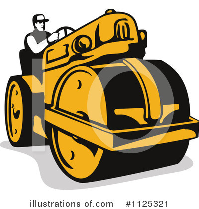 Royalty-Free (RF) Road Roller Clipart Illustration by patrimonio - Stock Sample #1125321