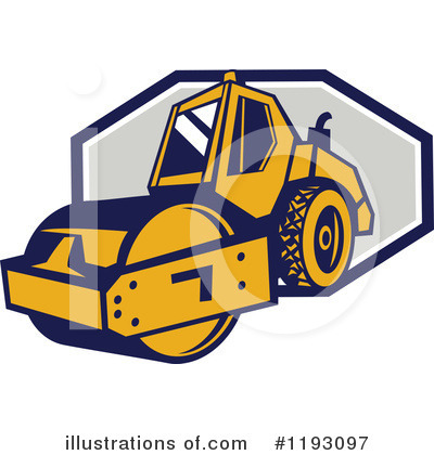 Royalty-Free (RF) Road Roller Clipart Illustration by patrimonio - Stock Sample #1193097