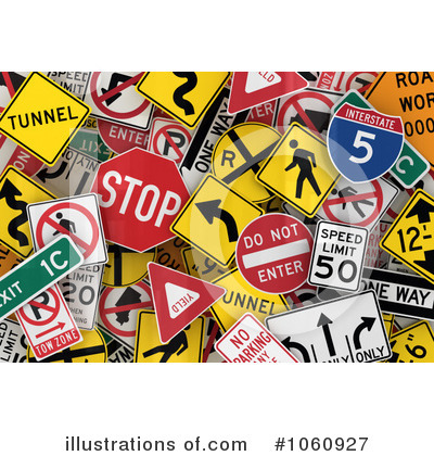 Royalty-Free (RF) Road Sign Clipart Illustration by stockillustrations - Stock Sample #1060927