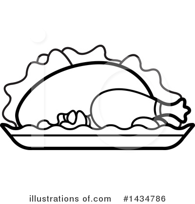 Royalty-Free (RF) Roasted Chicken Clipart Illustration by Lal Perera - Stock Sample #1434786