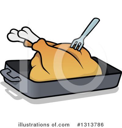 Royalty-Free (RF) Roasted Turkey Clipart Illustration by dero - Stock Sample #1313786