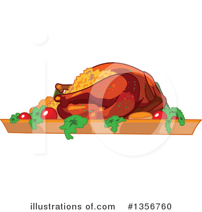 Royalty-Free (RF) Roasted Turkey Clipart Illustration by Pushkin - Stock Sample #1356760