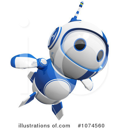 Royalty-Free (RF) Robot Clipart Illustration by Leo Blanchette - Stock Sample #1074560