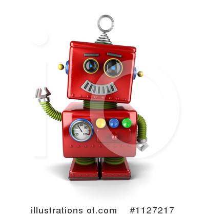 Red Robot Clipart #1127217 by stockillustrations