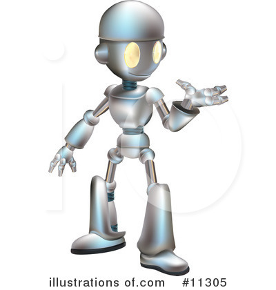 Robots Clipart #11305 by AtStockIllustration