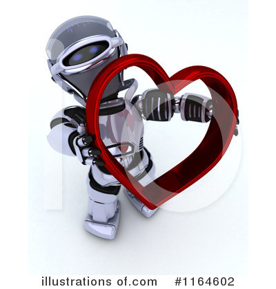 3d Robots Clipart #1164602 by KJ Pargeter