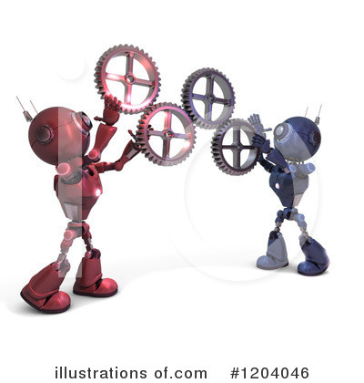 Royalty-Free (RF) Robot Clipart Illustration by KJ Pargeter - Stock Sample #1204046