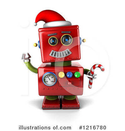 Red Robot Clipart #1216780 by stockillustrations