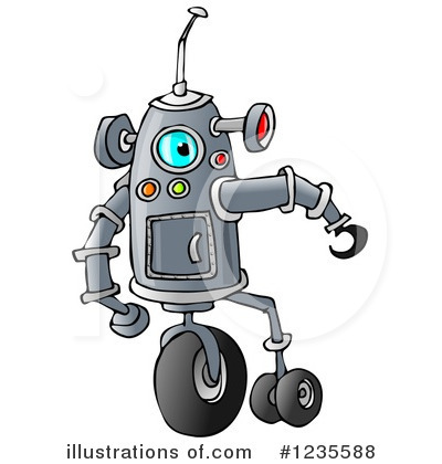 Royalty-Free (RF) Robot Clipart Illustration by djart - Stock Sample #1235588