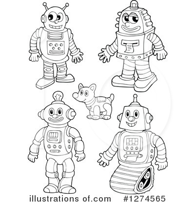 Royalty-Free (RF) Robot Clipart Illustration by visekart - Stock Sample #1274565