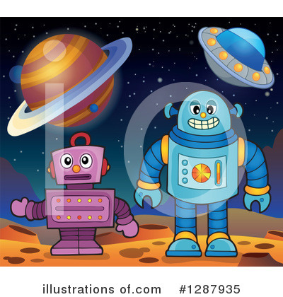 Royalty-Free (RF) Robot Clipart Illustration by visekart - Stock Sample #1287935