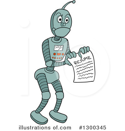 Royalty-Free (RF) Robot Clipart Illustration by LaffToon - Stock Sample #1300345