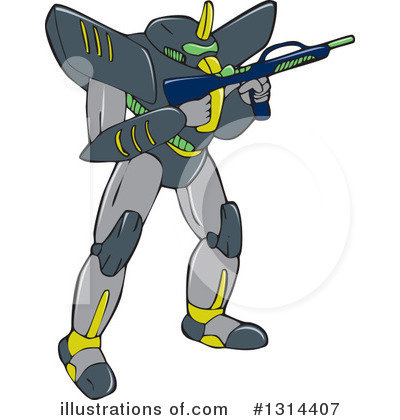 Royalty-Free (RF) Robot Clipart Illustration by patrimonio - Stock Sample #1314407