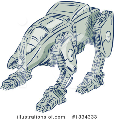 Royalty-Free (RF) Robot Clipart Illustration by patrimonio - Stock Sample #1334333