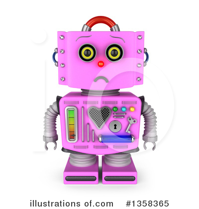 Pink Robot Clipart #1358365 by stockillustrations
