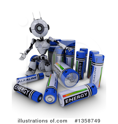 3d Robots Clipart #1358749 by KJ Pargeter