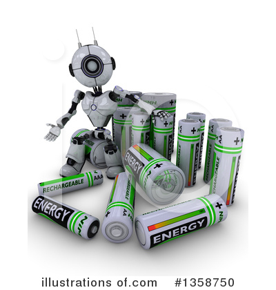 3d Robots Clipart #1358750 by KJ Pargeter