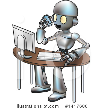 Robot Character Clipart #1417686 by AtStockIllustration