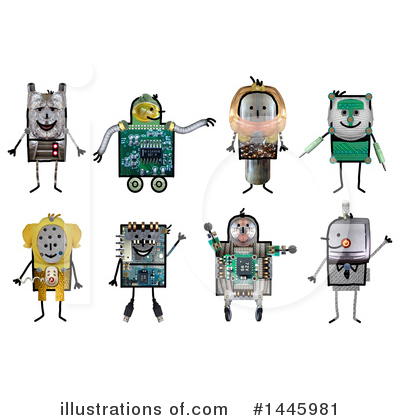 Royalty-Free (RF) Robot Clipart Illustration by NL shop - Stock Sample #1445981