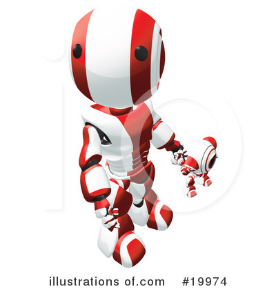 Red Robot Clipart #19974 by Leo Blanchette