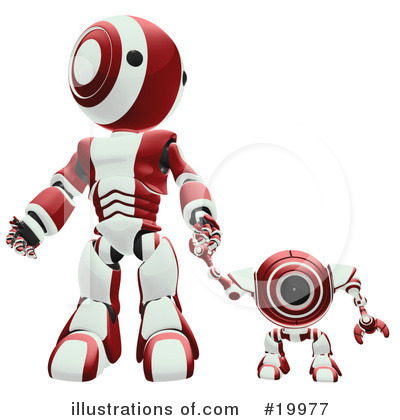Red Robot Clipart #19977 by Leo Blanchette