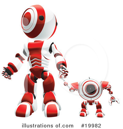 Red Robot Clipart #19982 by Leo Blanchette
