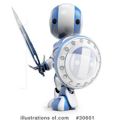 Royalty-Free (RF) Robot Clipart Illustration by Leo Blanchette - Stock Sample #30601