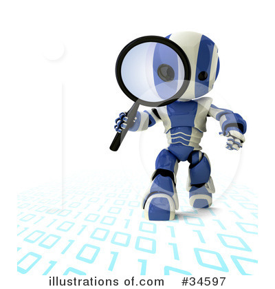 Royalty-Free (RF) Robot Clipart Illustration by Leo Blanchette - Stock Sample #34597