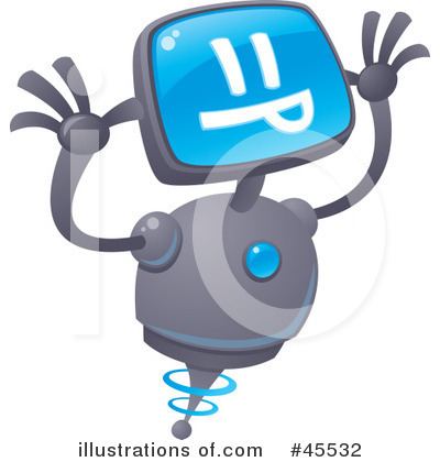 Royalty-Free (RF) Robot Clipart Illustration by John Schwegel - Stock Sample #45532