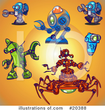 Royalty-Free (RF) Robots Clipart Illustration by Tonis Pan - Stock Sample #20388