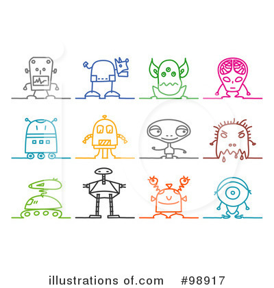 Royalty-Free (RF) Robots Clipart Illustration by NL shop - Stock Sample #98917