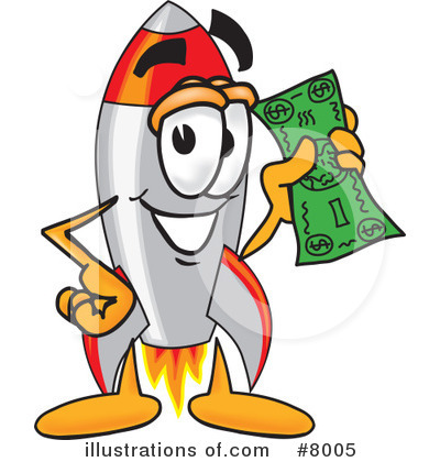 Rocket Character Clipart #8005 by Mascot Junction