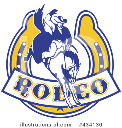 Royalty-Free (RF) Rodeo Clipart Illustration by patrimonio - Stock Sample #434136