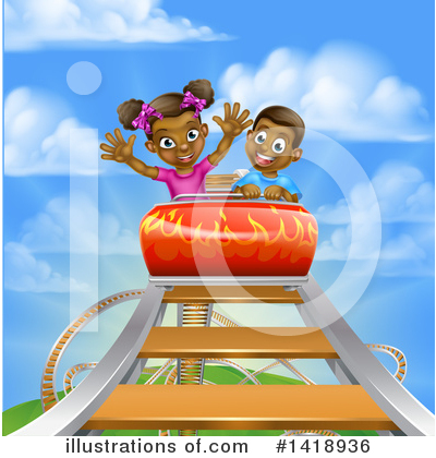 Roller Coaster Clipart #1418936 by AtStockIllustration
