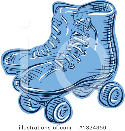 Royalty-Free (RF) Roller Skates Clipart Illustration by patrimonio - Stock Sample #1324350