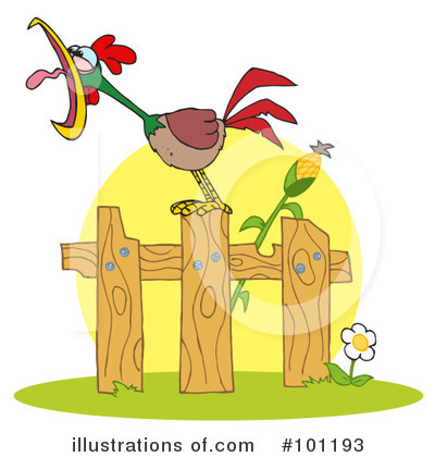 Royalty-Free (RF) Rooster Clipart Illustration by Hit Toon - Stock Sample #101193