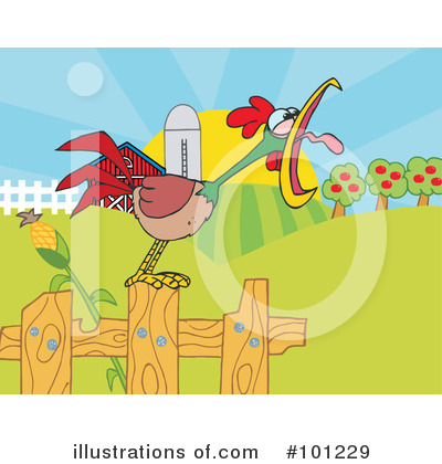 Royalty-Free (RF) Rooster Clipart Illustration by Hit Toon - Stock Sample #101229